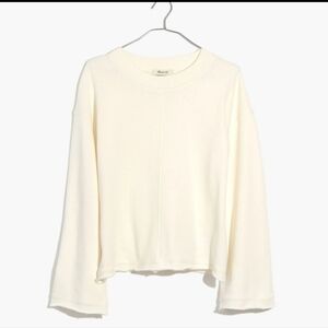 Madewell Bell-Sleeve Sweatshirt ivory size Xsmall